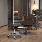 Homcom work stool in saddle with wheels and adjustable height for hairdresser shops and tattoo, 52x53x49-61cm black - Borgè