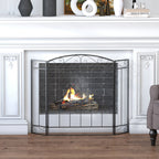 Parascintille fireplace with 3 folding panels - Black - Borgè