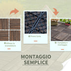 Outdoor Wooden Floor Tiles, 27-Piece Interlocking Set, 30x30x2.5 cm - Borge' Group Limited