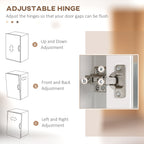 Modern Care of 2 Doors with adjustable shelves in wood and glass, 76x36x160cm, white - Borgè