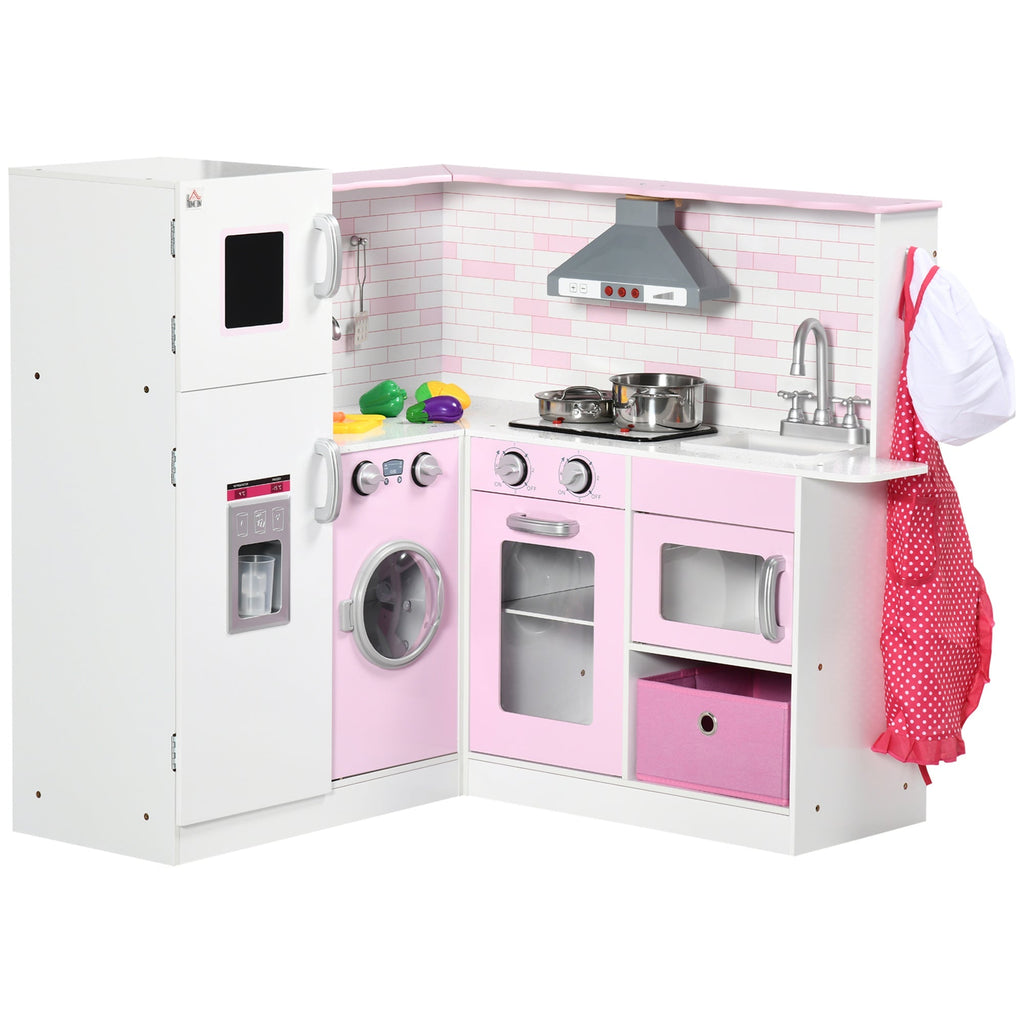 Kitchen for children 3-6 years old with realistic cooking lights and kitchen utensils | 84x93.5x85 cm - Borgè