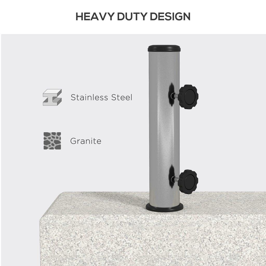 Base Outsunny for garden umbrella 25kg for Ã˜32mm, Ã˜38mm and Ã˜48mm poles, in granite and stainless steel, 45x22.5x40 cm, gray - Borgè