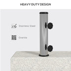 Base Outsunny for garden umbrella 25kg for Ã˜32mm, Ã˜38mm and Ã˜48mm poles, in granite and stainless steel, 45x22.5x40 cm, gray - Borgè
