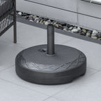 Round Umbrella Base Ø55cm Plastic 30kg for Ø38-48mm Poles, Black - Borge' Group Limited