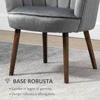 GREYISH | Shell Armchair in Grey Velvet | 66x72x79cm - Borgè