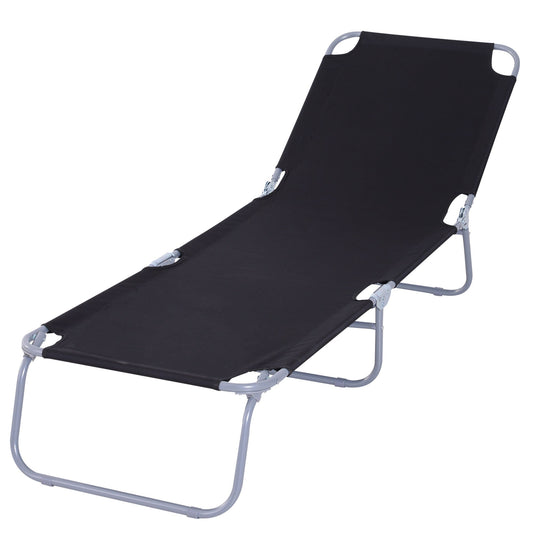 OUTSUNY Draio from a folding Garden in Metal and Oxford fabric, breathable sun bed 187l x 55p x 24acm black - Borgè