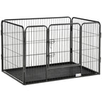 Metal Dog Kennel with Door and Bottom Tray, 109x74x71cm, Grey - Borge' Group Limited