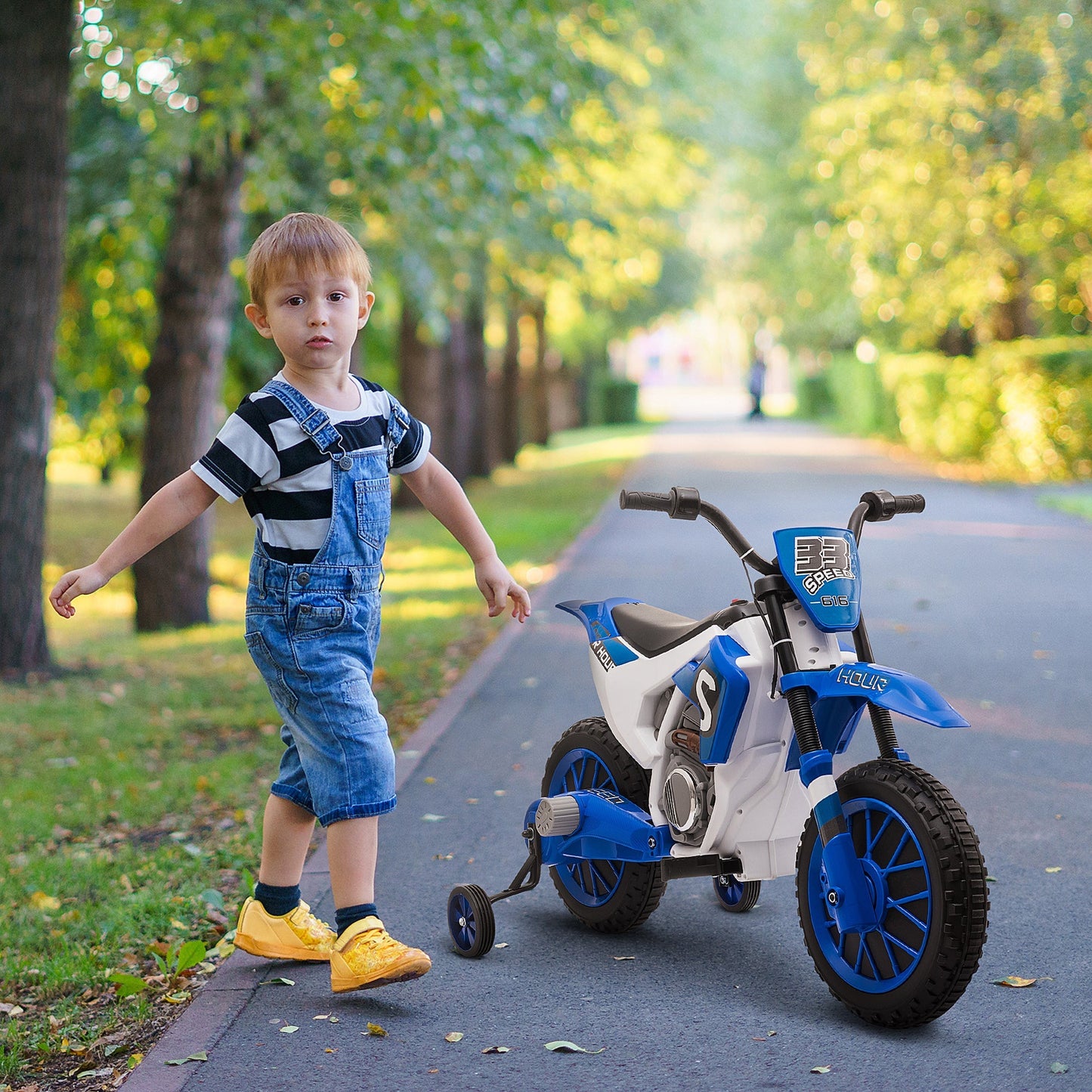 electric cross motorcycle for children for 3-5 years - blue - Borgè