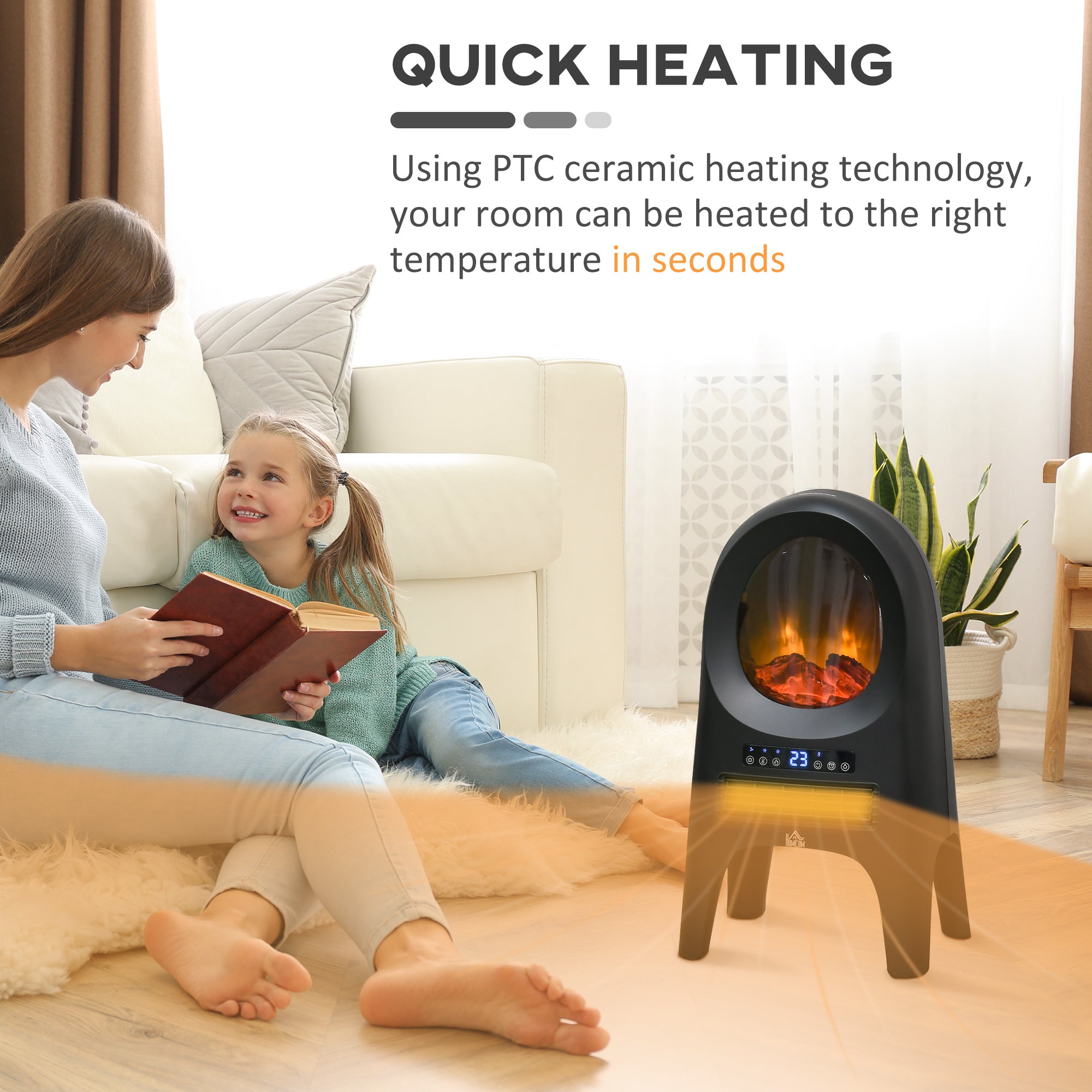 thermovestor with 3 heating modes with 3 adjustable temperatures, 33.7x25.5x60.4 cm, black - Borgè