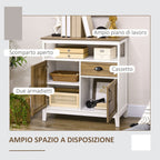 Kitchen Rustic Style Cabinet White and Brown | - Borgè