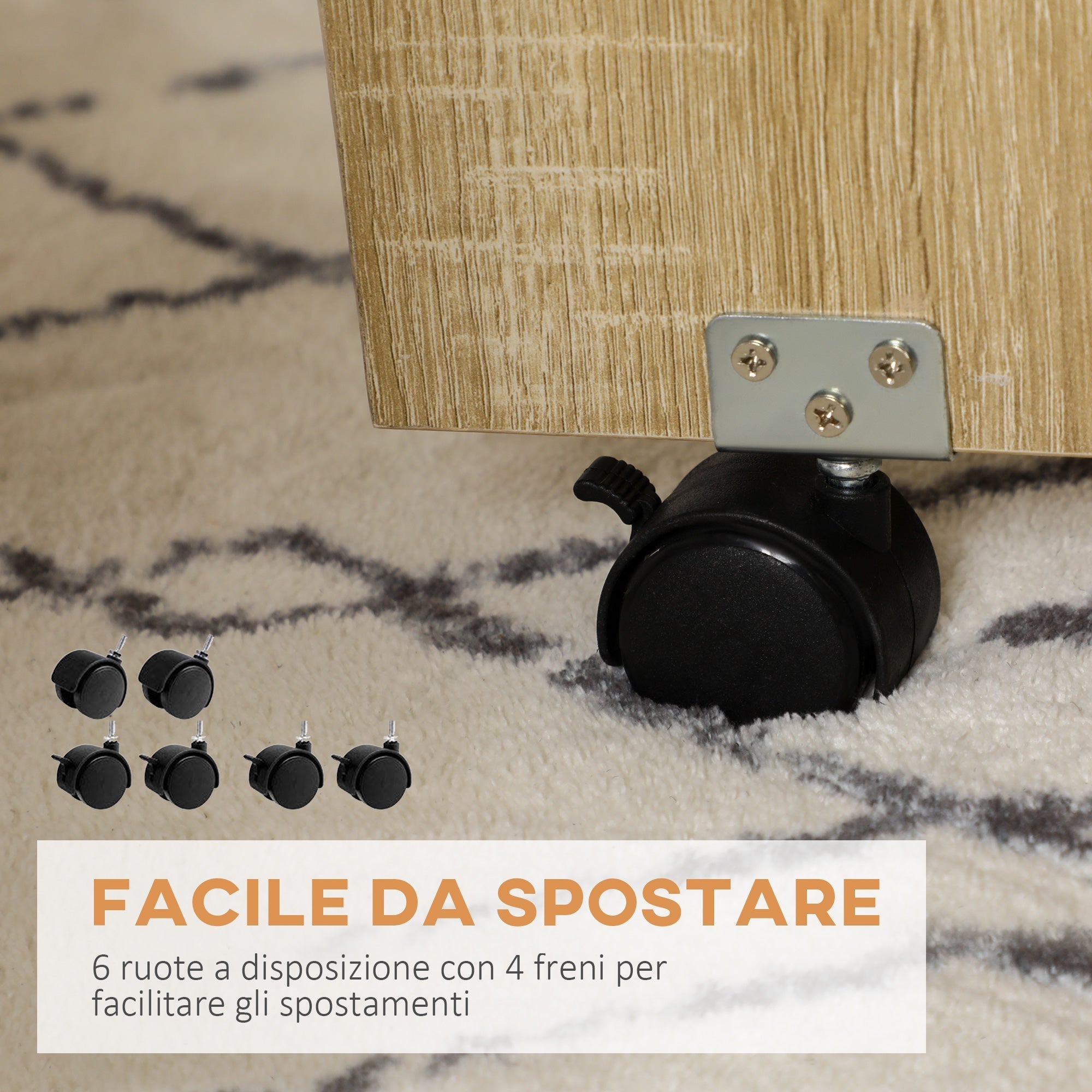 Homcom set table and chairs 5 pieces in chipboard, round table with 2 open shelves and 4 modern stools - Borgè