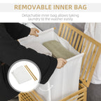 Cesto Bamboo slab holder in bamboo and fabric with lid and removable bag, 50x36x60 cm - Borgè