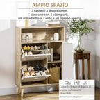 Scarpper saving for 8 pairs of shoes with 2 doors and wooden cabinet, 80x25.5x112.5cm, white - Borgè