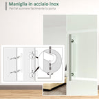 Sliding Glass Sliding Glass with transparent stripes with track, 90x205cm - Borgè