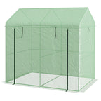 Outsunny Serra in Casetta with 2 sections with door and roller shutters, in steel and PE, 200x140x200 cm, green - Borgè