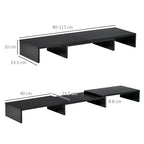 MDF monitor support with length and angle adjustable laptop, PC, printers and TV, 80-117x23.5x10cm, black - Borgè