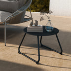 Outsunny outdoor table Ã˜48x37 cm in black metal with adjustable feet - Borgè