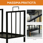 Outsunny interior and exterior metal portal with 2 handles and raised base for 50kg of wood - black - Borgè