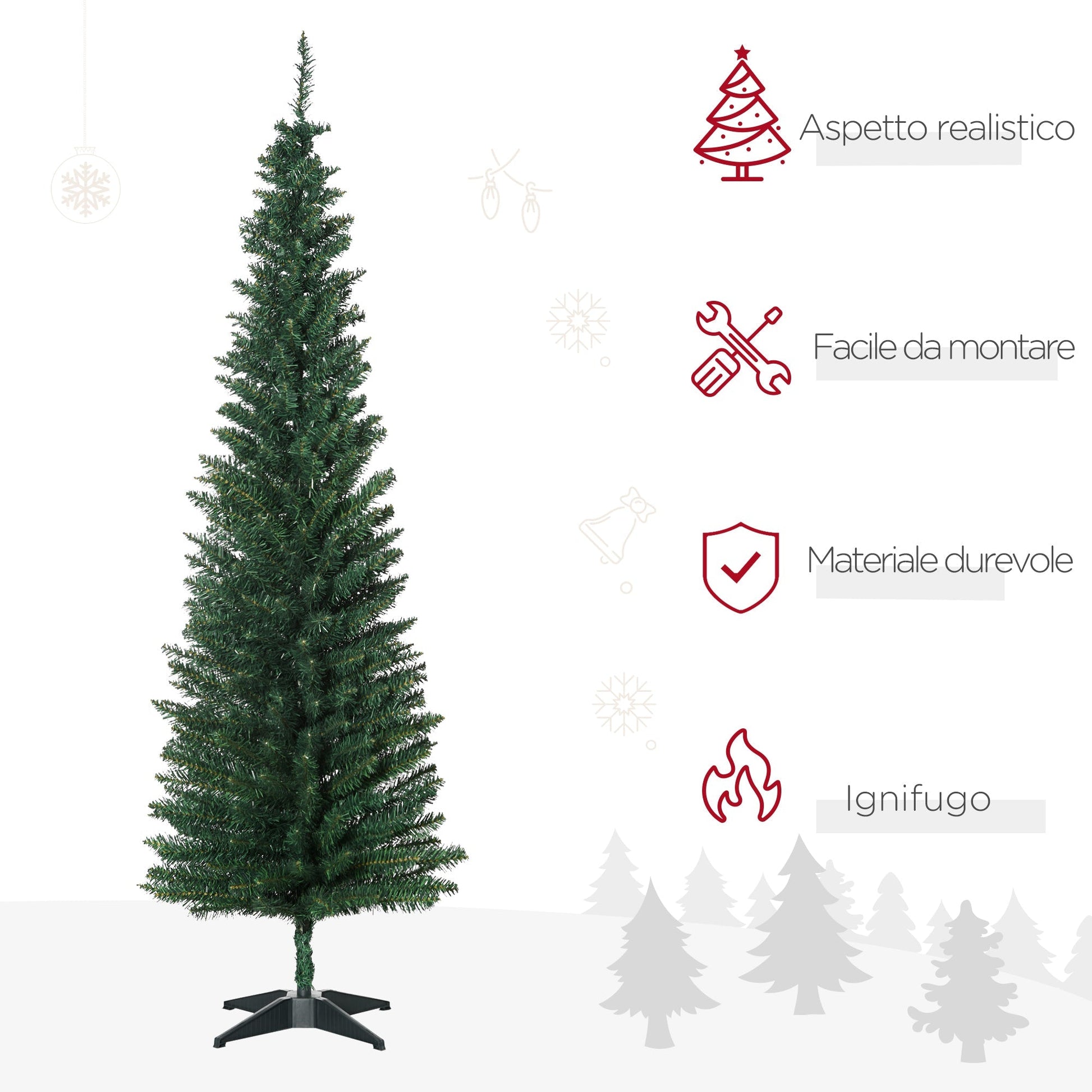 Artificial Christmas tree 180cm with 390 thick branches, green - Borgè