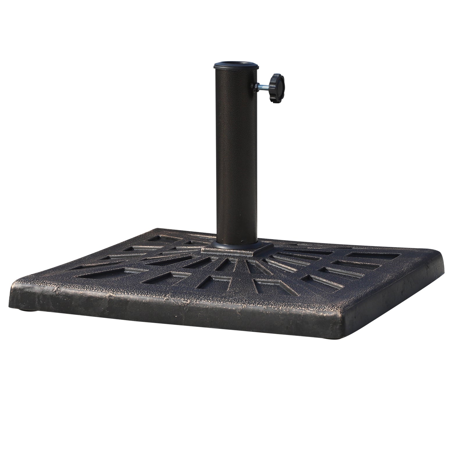 Square Resin Umbrella Base for Ø3.8/4.8cm Poles, 47x47x32cm - Borge' Group Limited