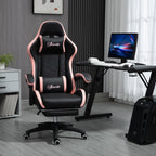 Pink and black gaming chair with adjustable height and reclining height, 65x65x121-129 cm - Borgè