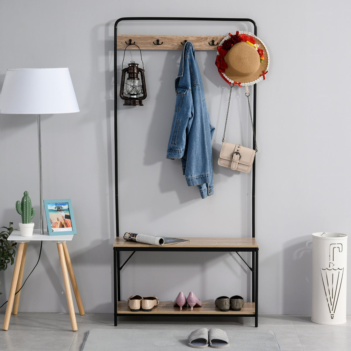 bend with bench and shoe rack in an entrance mobile for entrance - Borgè