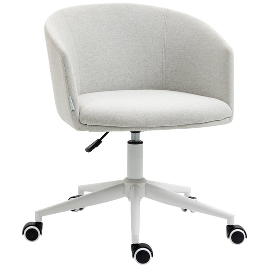 Vash office chair with adjustable height, wheels and swivel session in fabric, light Grey - Borgè