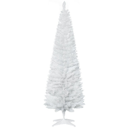 Artificial Christmas tree in PVC with 390 branches and plastic base - white - Borgè