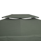 Outsunny coverage for gazebo 4x3 m at 2 levels in polyester with straps and 10 drainage holes, dark gray - Borgè