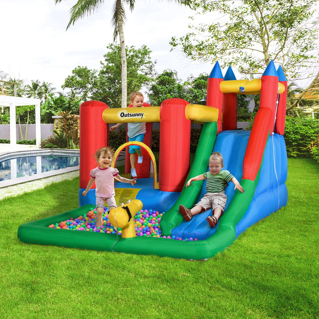 Inflatable Game for Children 3-8 Years with Slide, Trampoline, Pool, max 4 Children, 330x245x215cm - Borge' Group Limited