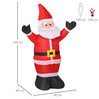 Santa Claus bright inflatable with LED lights, 80x40x120cm - Borgè
