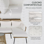 SUMMERLOVIN' | Boho Chic Rattan Garden Set with Corner Sofa and Coffee Table, Beige and Coffee - Borge' Group Limited