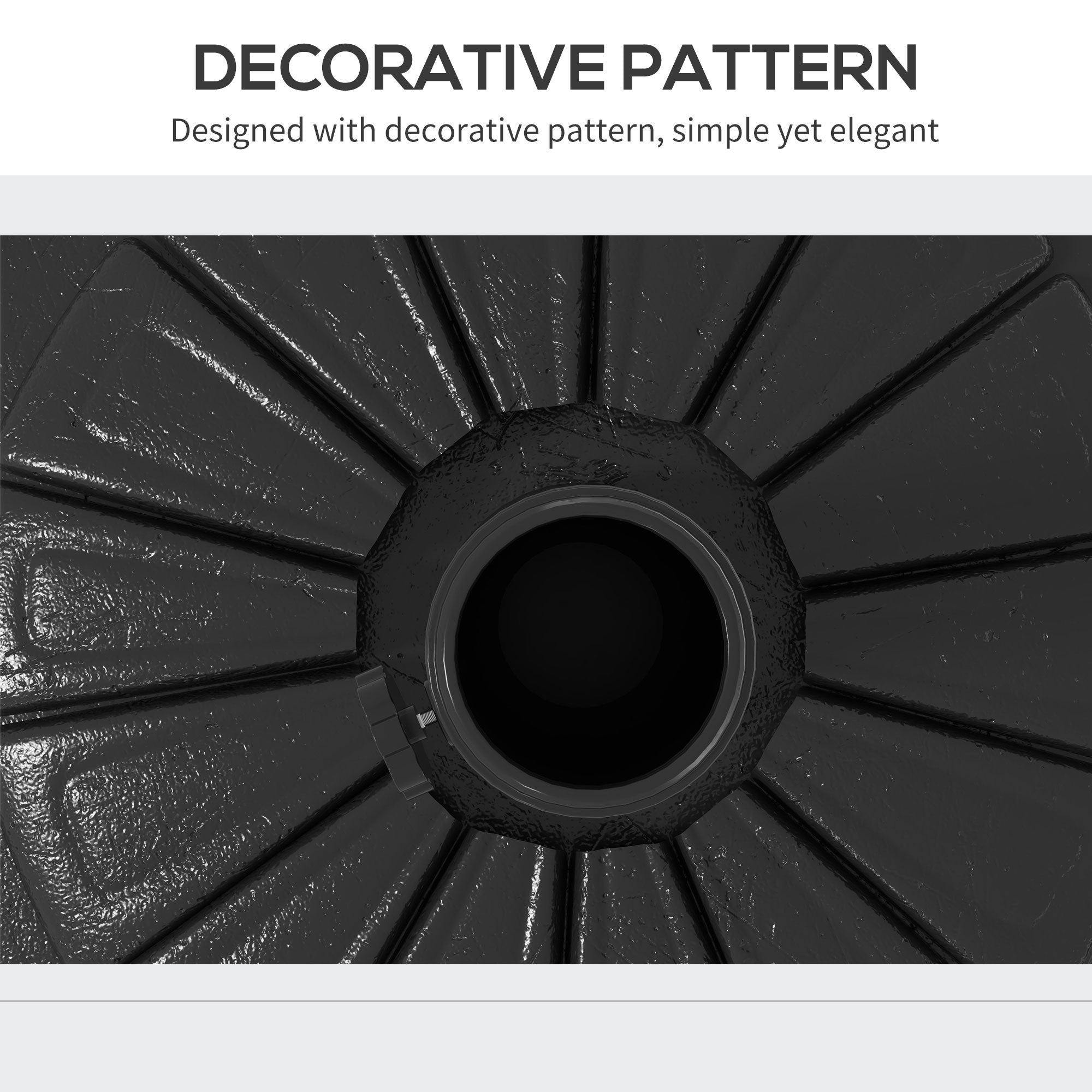 Ã˜43cm 13kg concrete Ã˜43cm round umbrella base for 38mm and 48mm poles, black, black - Borgè