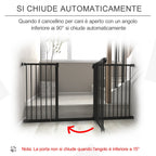 Dog Gate for Pets 3 Extensions Adjustable Width Up to 147.5cm Automatic Closing, Black - Borge' Group Limited