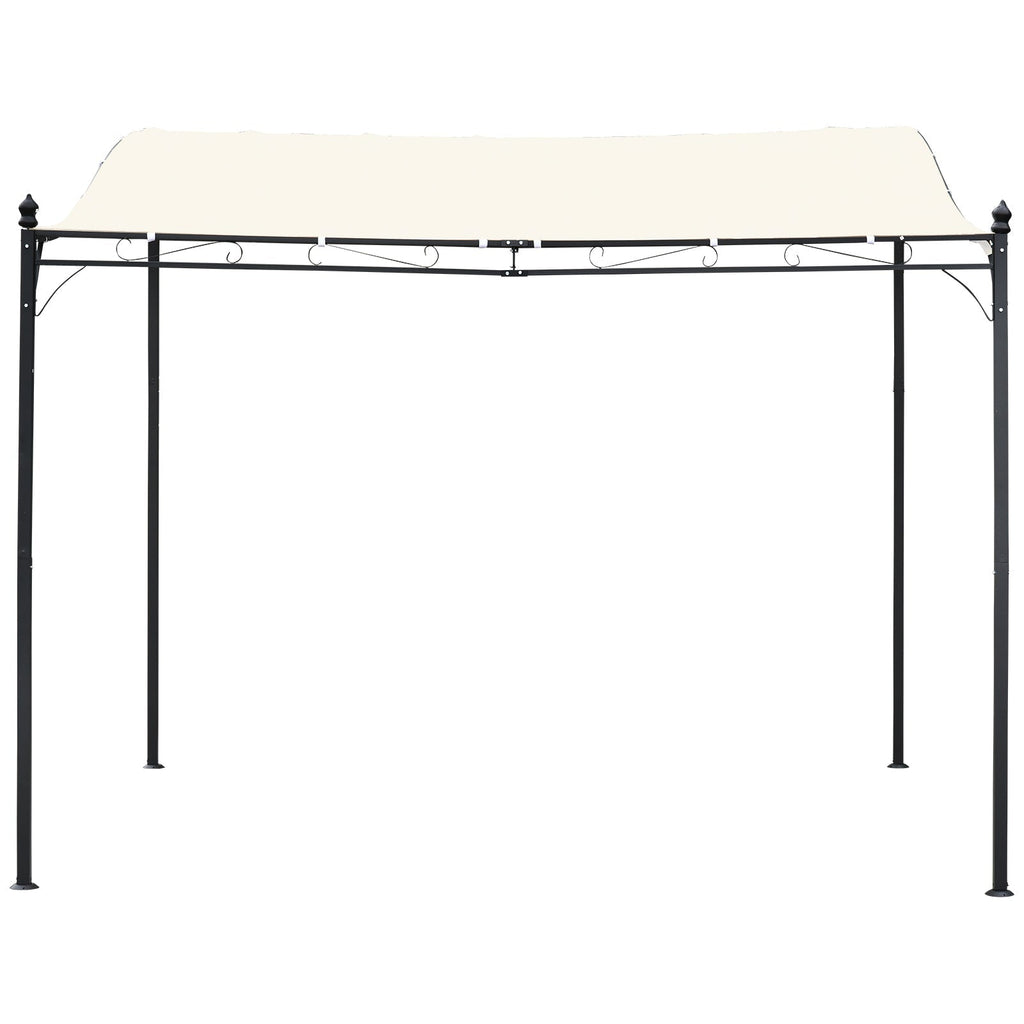 Gazebo Pergola 3x3m Garden with Waterproof Curtain Cream - Borge' Group Limited