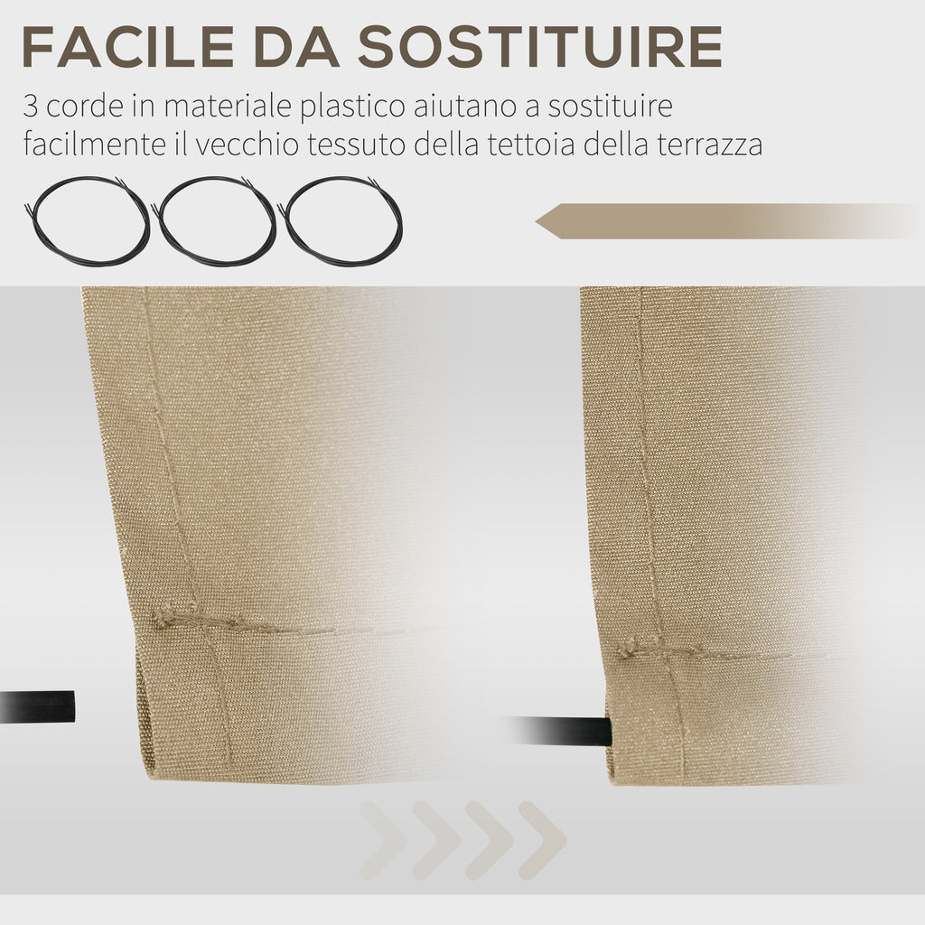 Outsunny spare sheet for curtains with 4x2.5m anti -UV polyester arms, beige - Borgè