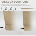 Outsunny spare sheet for curtains with 4x2.5m anti -UV polyester arms, beige - Borgè