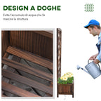 Outsunny Outdoor Fioriera with wooden grill for climbing plants, 60x30x122.5 cm, brown - Borgè