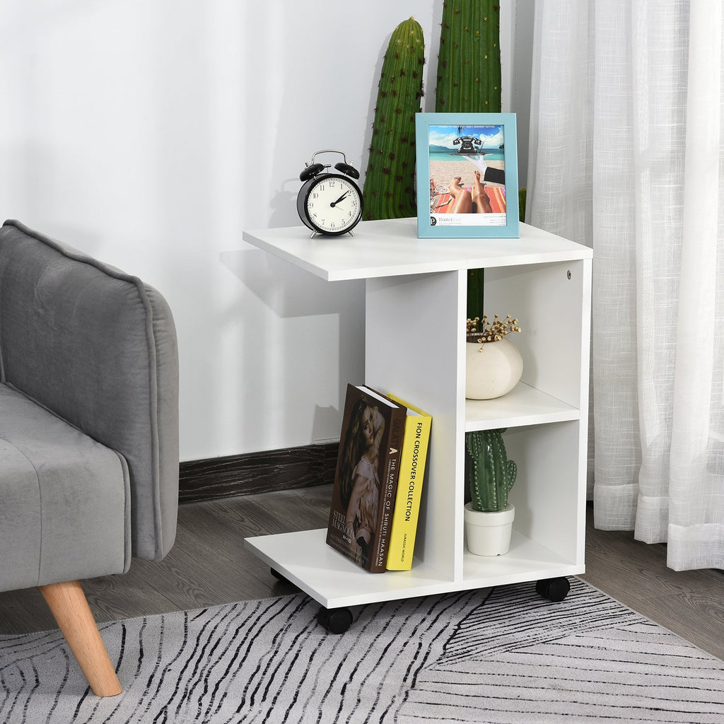 TABLE FROM CLOW WITH 2 OPEN BOARDS AND 4 NUTH RUNE ROOMS, IN TRUCIOLA, 45x35x58cm, White - Borgè