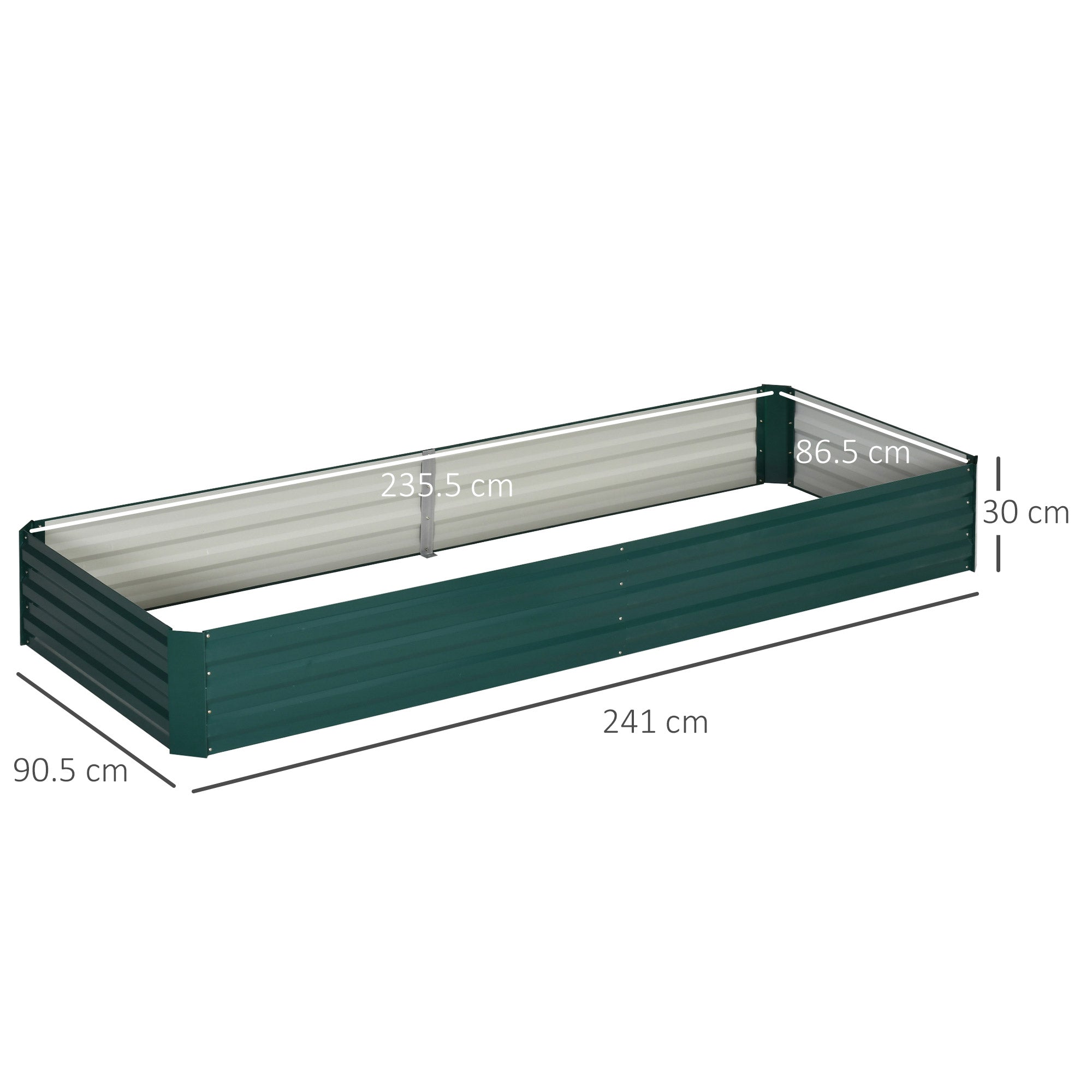Outdoor Metal Raised Garden Bed, Plant Stand for Flowers and Herbs, 241x90.5x30cm - Borge' Group Limited