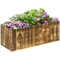Rectangular Garden Planter for Indoor and Outdoor Use, in Fir Wood, 80x33x30 cm, Wood Color - Borge' Group Limited