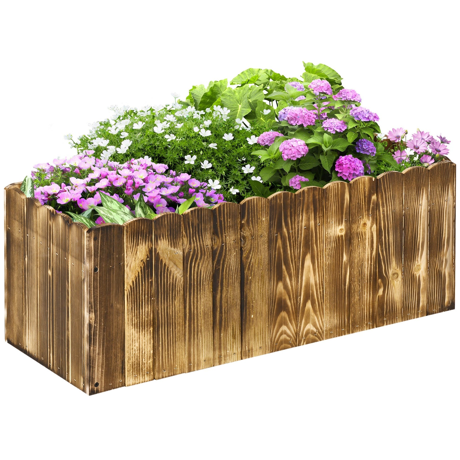 Outsunny rectangular pitches for fir wood plants, 80x33x30cm - Borgè