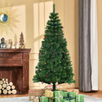 Artificial Christmas tree 180cm with balls and PVC decorations, iron - Borgè