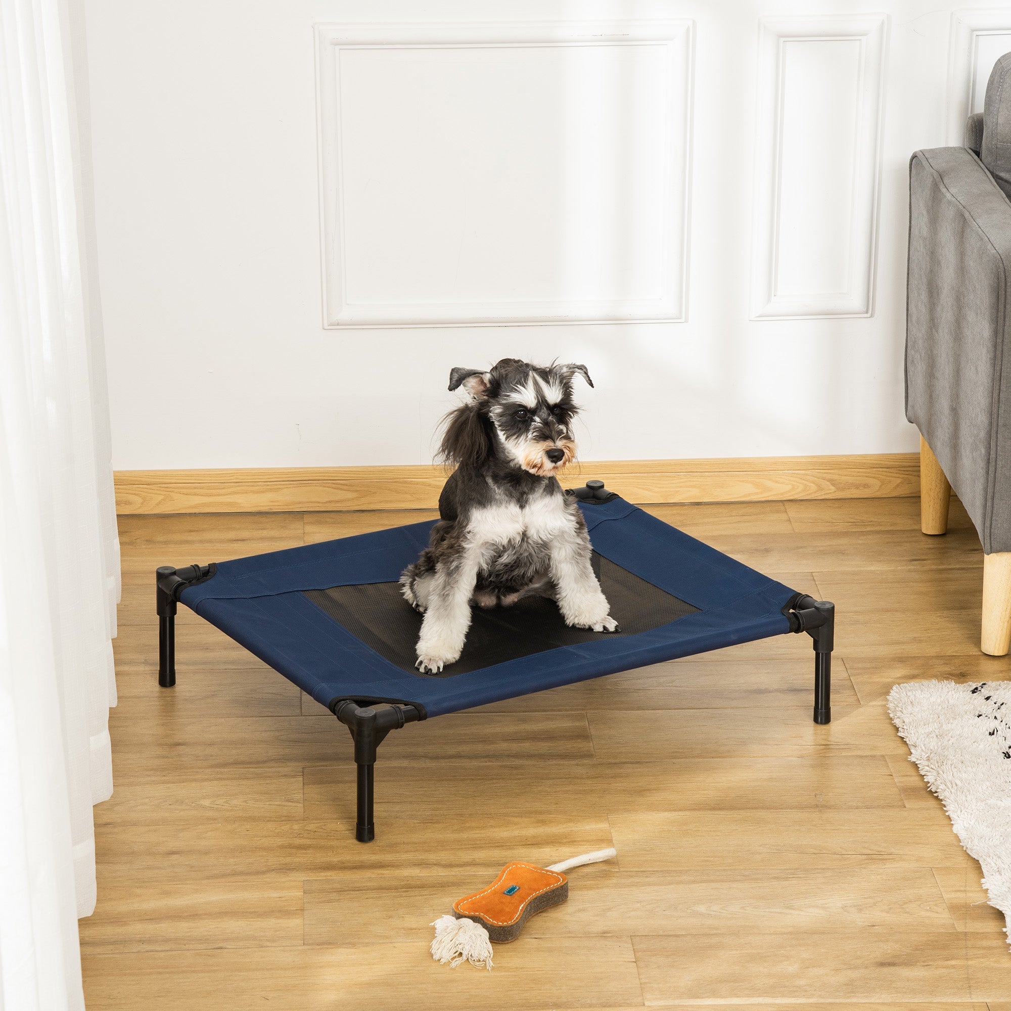 Raised Dog Bed, Waterproof Travel Kennel for Pets up to 20kg, 76x61x18cm, Blue - Borge' Group Limited