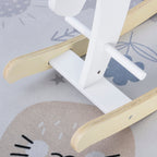 Children's Rocking Horse 1-3 Years Wooden with Handles and Footrest, 68x26. 5x48 cm, White - Borgè