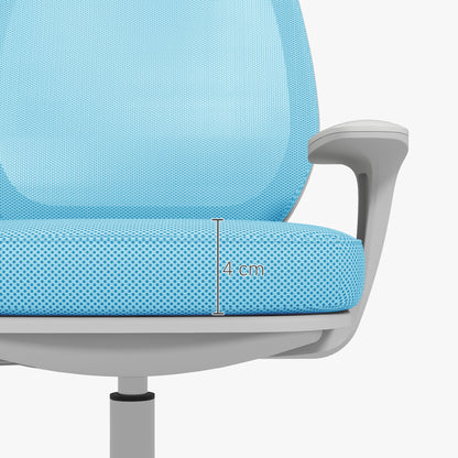 Ergonomic office chair and reclining at adjustable height with 5 wheels, 55x48x82.5-94.5 cm, light blue - Borgè