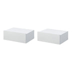 Set of 2 Fixed White Bedside tables with modern design | 40x30x15cm - Borgè