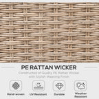 4-Piece Rattan Garden Set, Corner Sofa with Cushions and Coffee Tables, Black and Light Brown - Borge' Group Limited