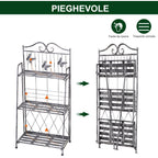 3 Tier Folding Garden Balcony Planter Shelf, Metal, Silver, 44x25x96 cm - Borge' Group Limited