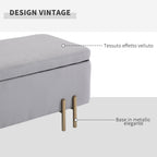 interior container bench with padded seat and gold lacquered feet, modern and elegant design, 100 x 40 x 42cm - Borgè